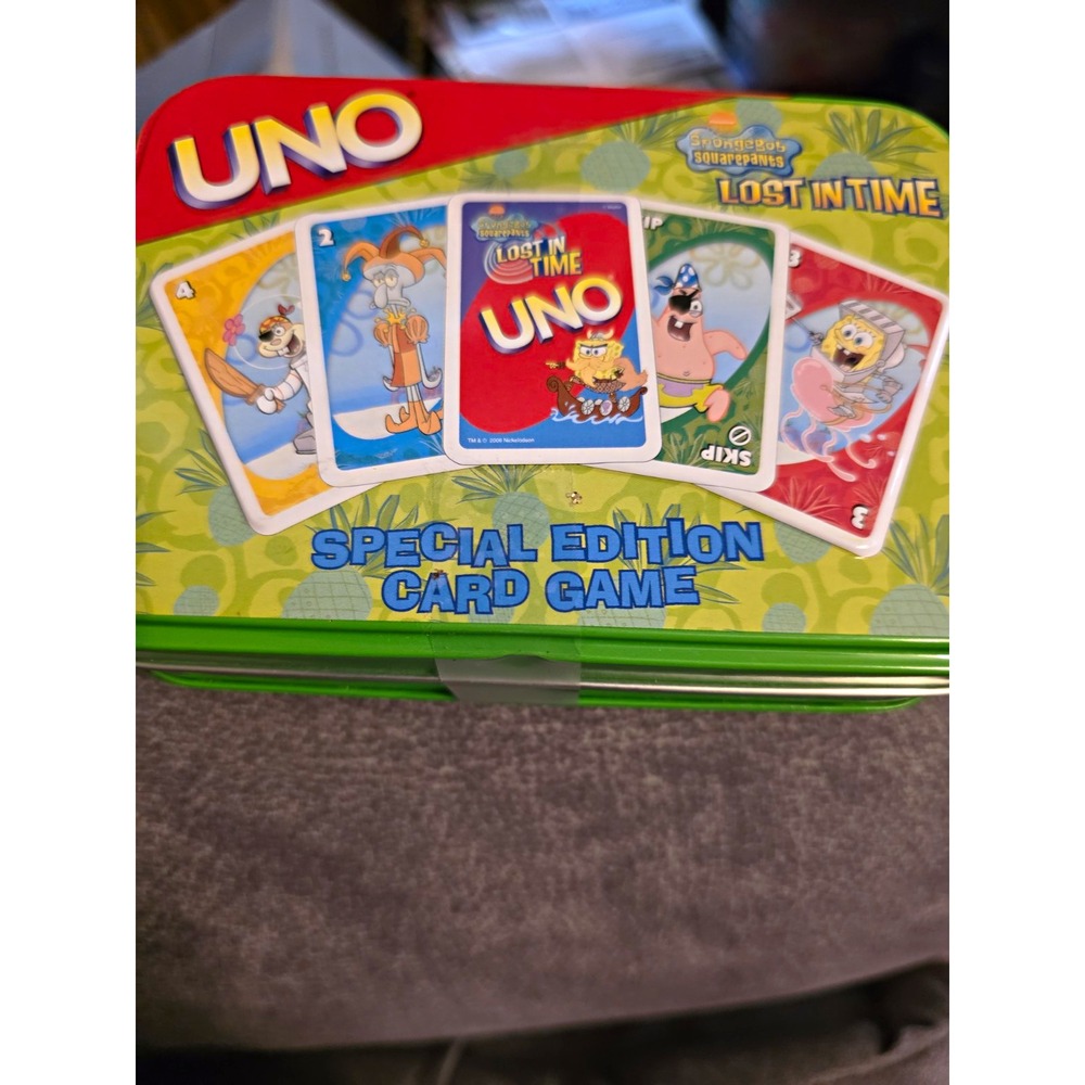 Mattel UNO SpongeBob SquarePants Lost in Time Special Edition Tin Card Game